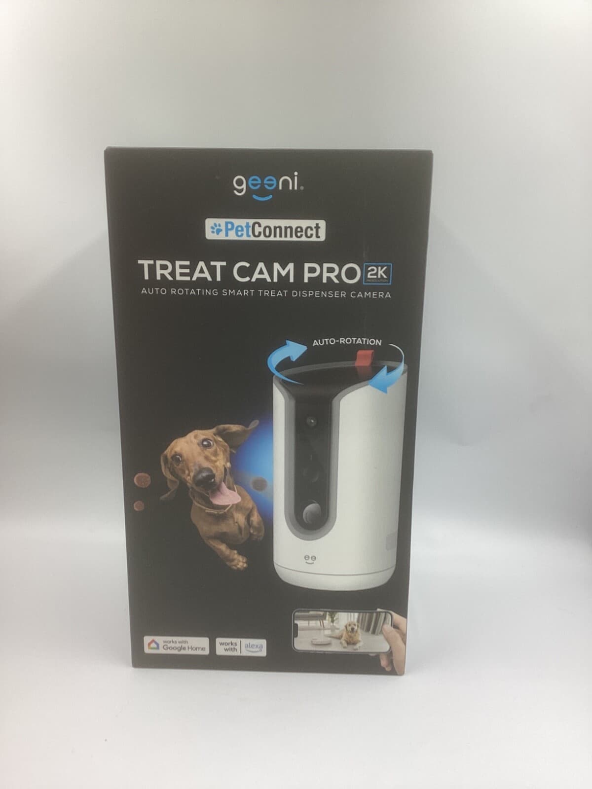 geeni Pet Connect Treat Cam Pro 2k Auto Rotation Brand New Sealed Free Shipping