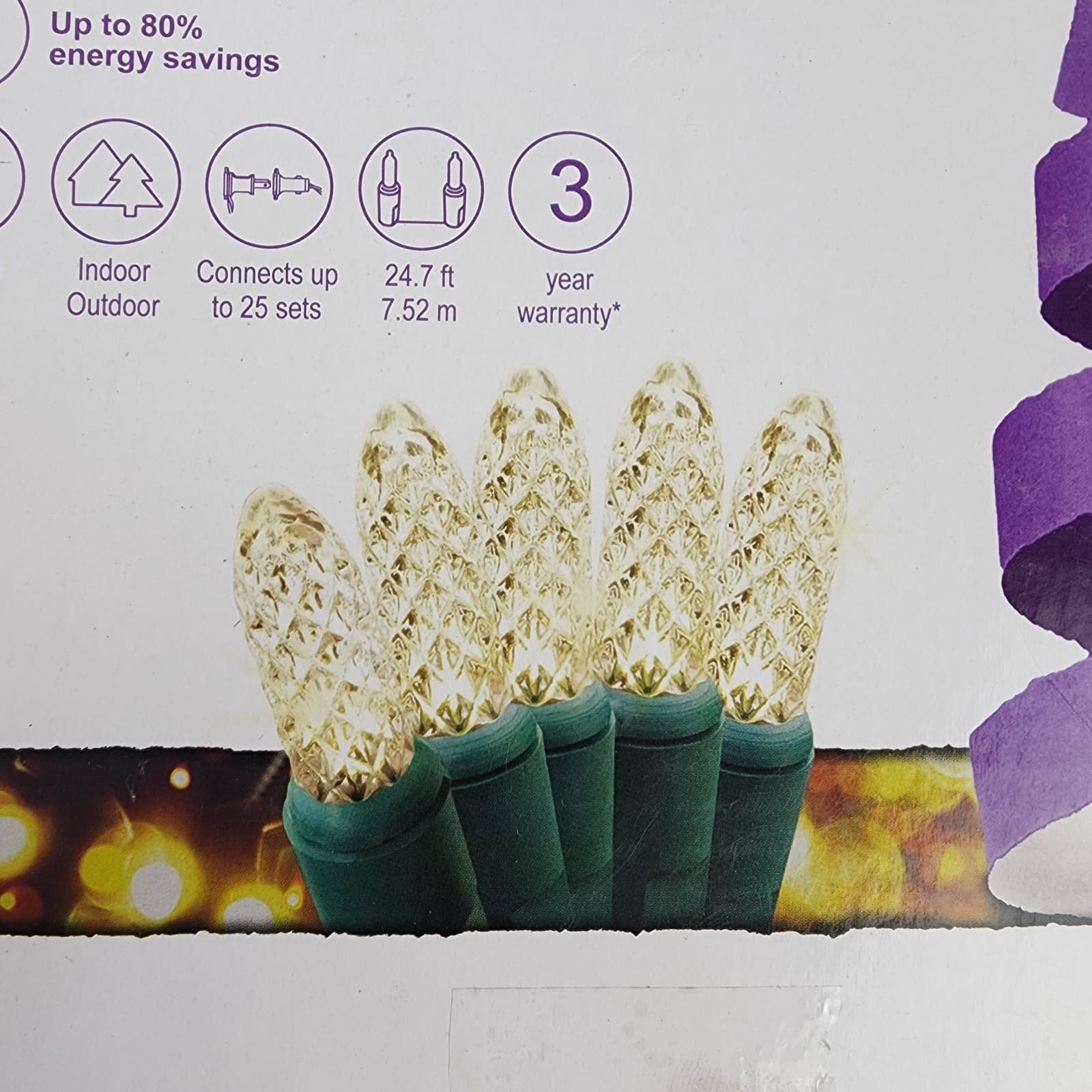 GE StayBright Random Sparkle 100 Ct LED Miniature Lights - NEW - Warm White 3