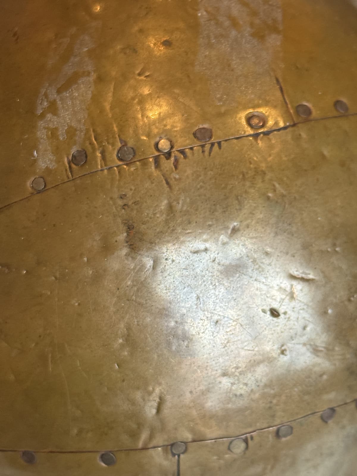 Copper Sphere Ball 8” Diameter Hand Hammered Folk Art 4