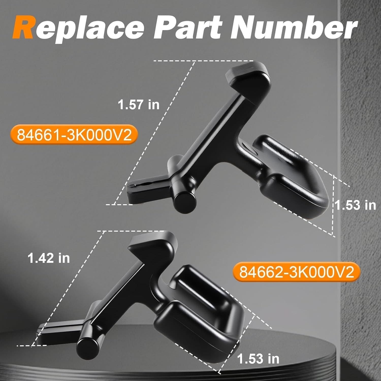 Black Upper Lower Armrest Center Console Armrest Latch Clip Compatible with S 3