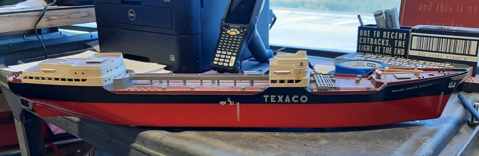 Vintage Wen-Mac SS Texaco North Dakota Plastic Model Ship - Incomplete 6