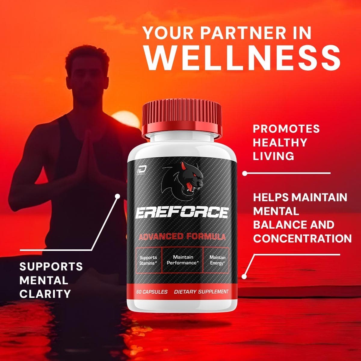 (5 Pack) EreForce for Men Capsules – Ere Force Vitamin Complex Pills, Energy 4