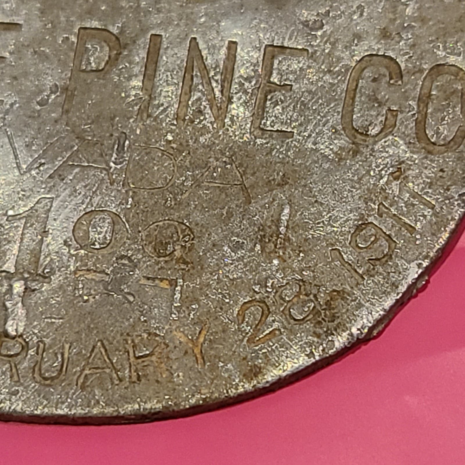 RARE 1911 White Pine County Nevada hunting fishing license $1.00 tag Token (1) 6