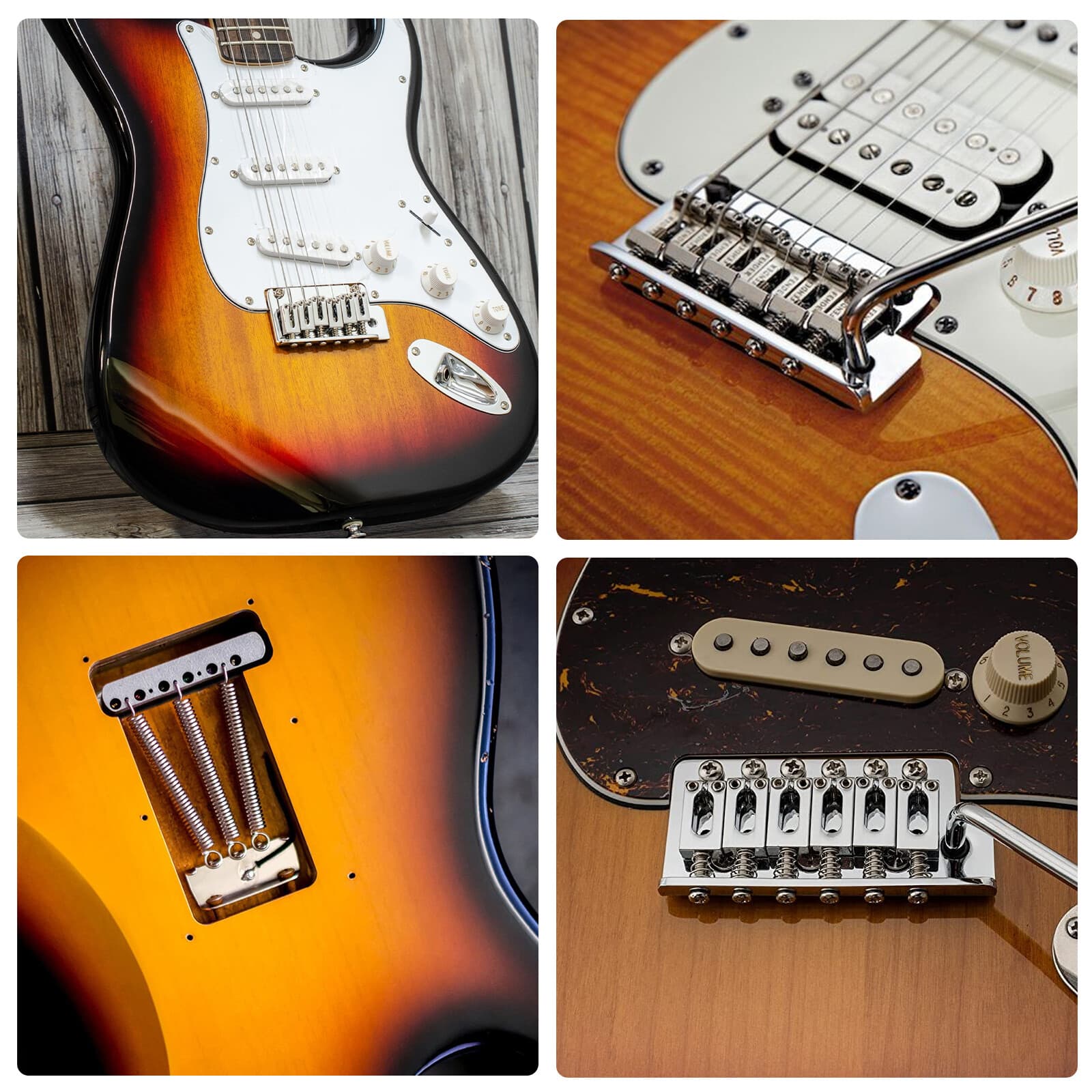 Chrome Tremolo Bridge Set for Fender Stratocaster /Squier /Strat Style Guitar US 6