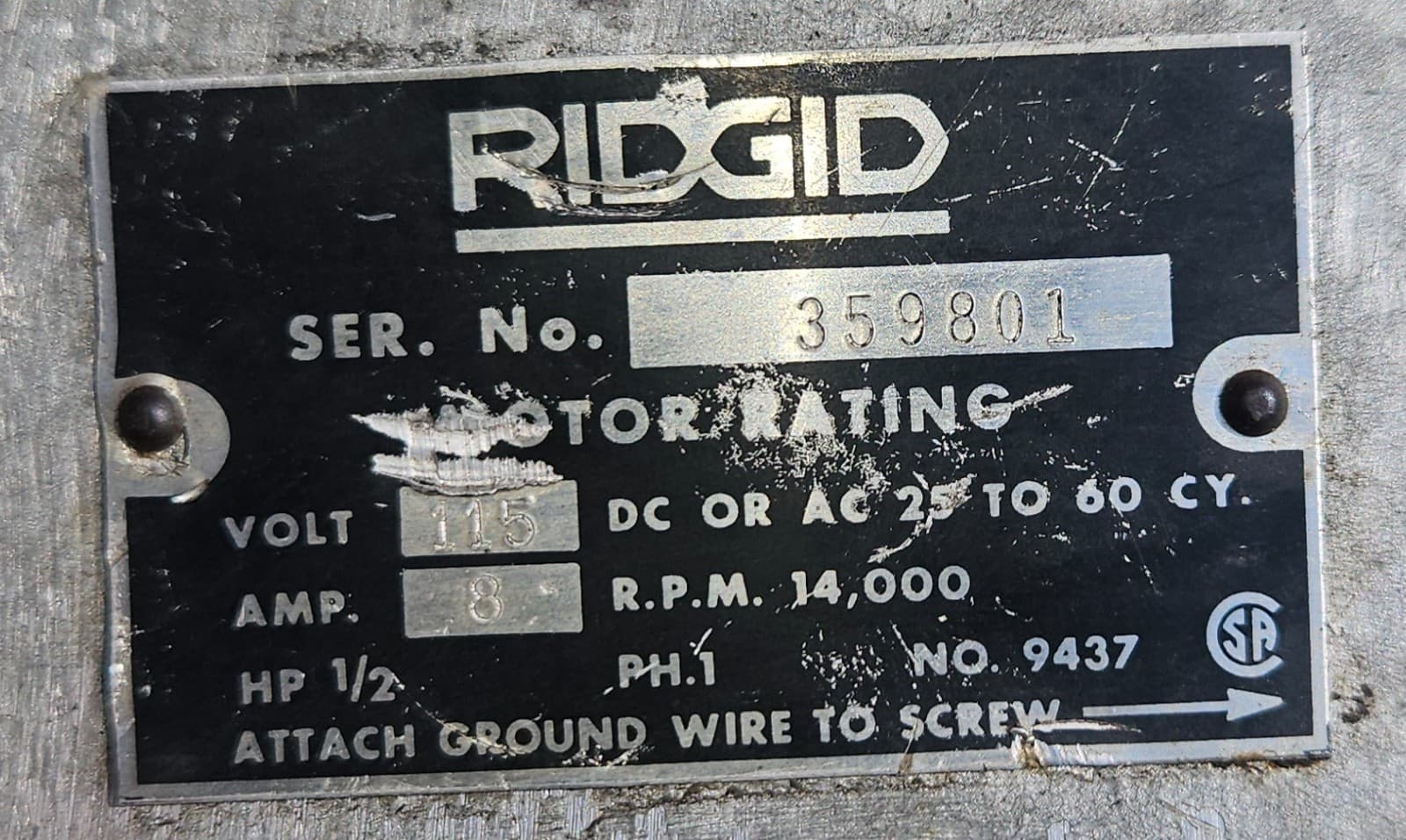 early style Ridgid 535 pipe threader shaft assembly 5