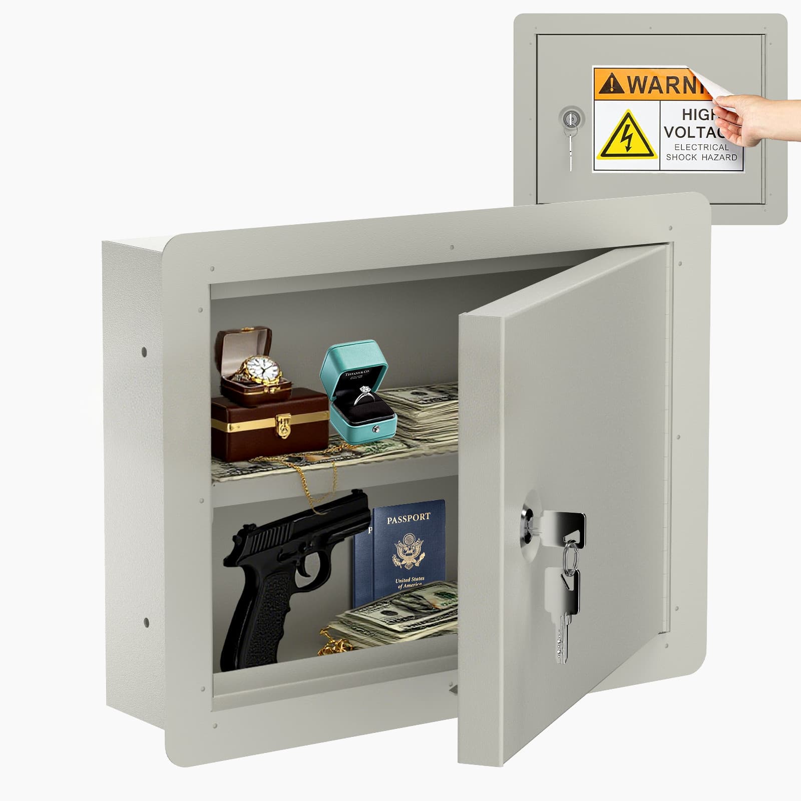Pochar Hidden In Wall Safe Secure Storage Wall Gun Safe Box Between Studs Home