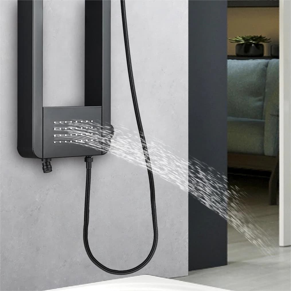 Stainless Steel Shower Panel SP-8117MB H48" x D(panel)3.3"D Sh-head 24" x W 10" 5