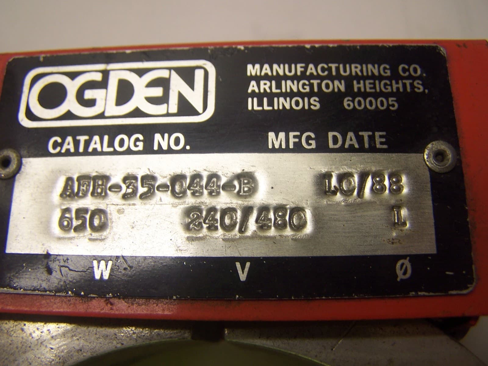 NEW OGDEN 650 WATT HEATER ELEMENT 480 VAC  AFH-35-C44-B 6