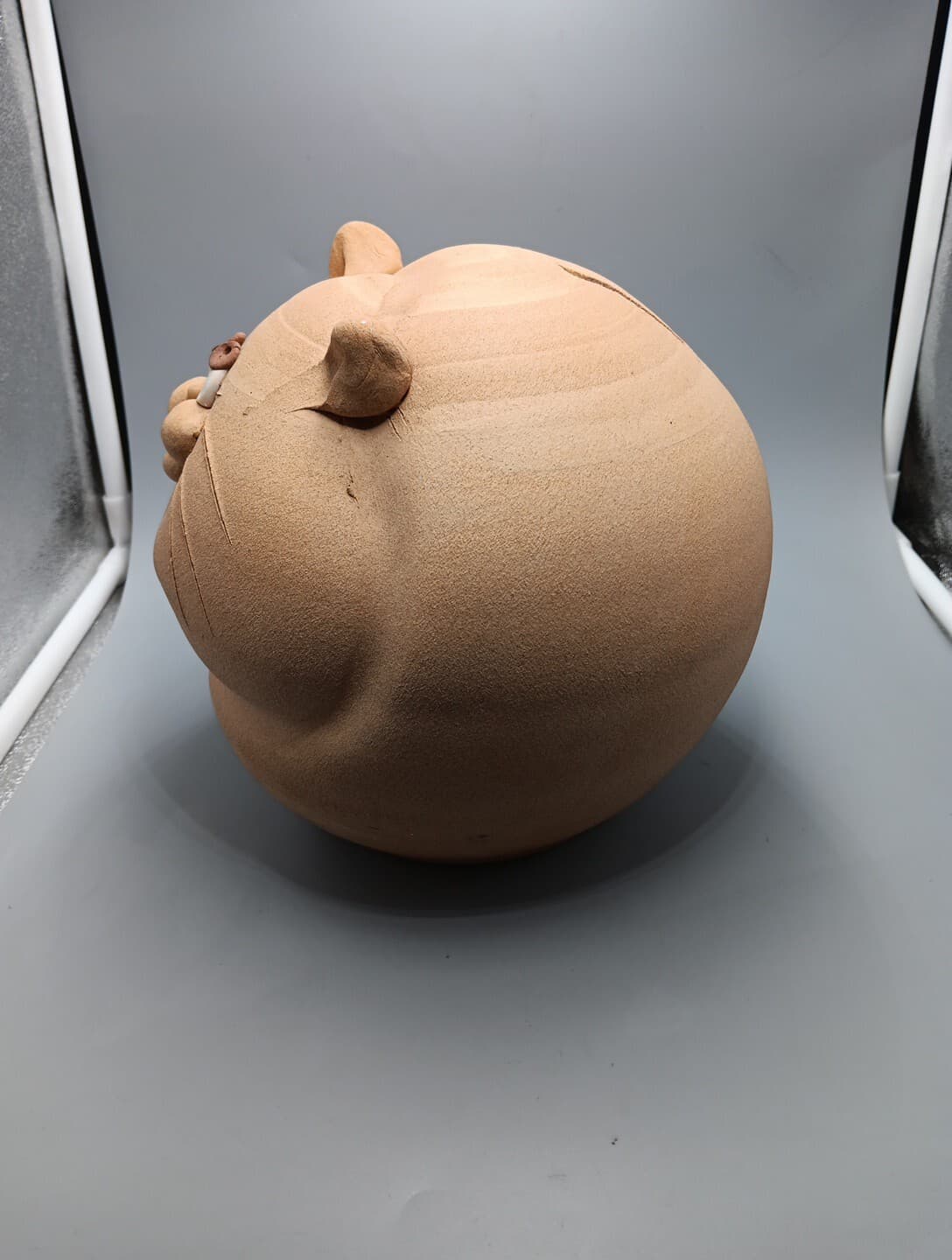 Vintage Fat Cat 70’s Piggy Bank Harting Studio Art Style 8" Square 4