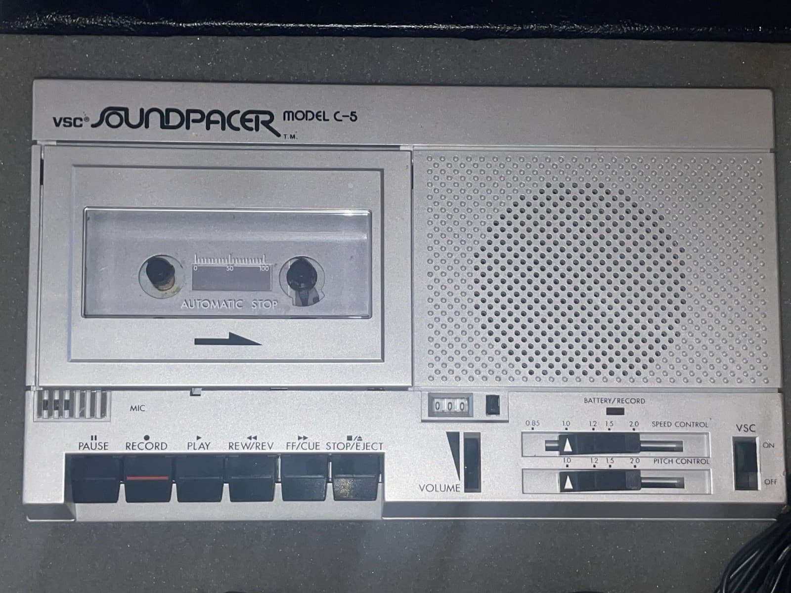 VSC Soundpacer C-5 Variable Speed Cassette Tape Recorder SET w Foot Pedal & Case 5