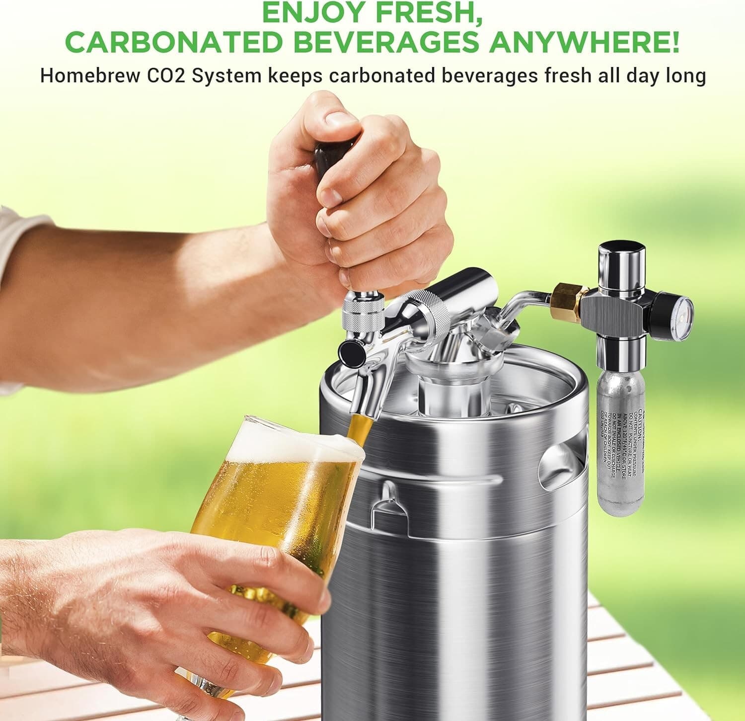 Sistema de grifo Growler presurizado para cerveza artesanal barril de 128 oz NEW 3