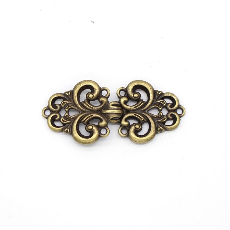 Cloak Clasp, 4 Pairs Vintage Flower Cape Clasps Sew On(Bronze) 5