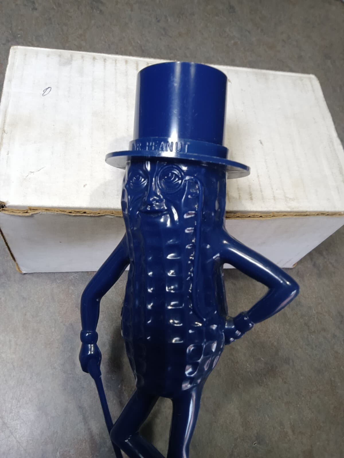 Dark Blue  Planters Mr Peanut coin bank advertising mascot figure scarce color 2