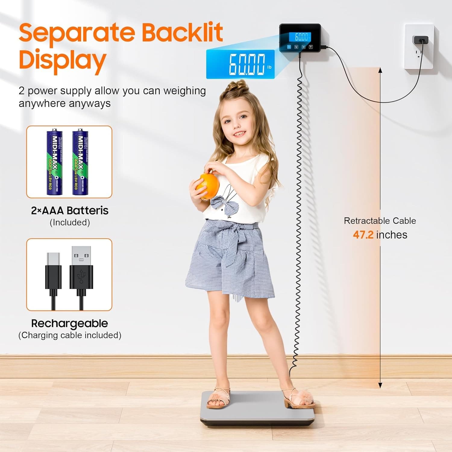 Shipping Scale, 440 LB Heavy Duty Postal Scale for Packages, Large Gray/Black  6