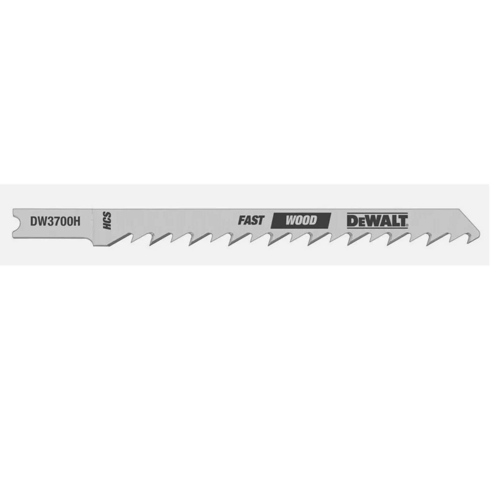 DeWALT DW3700H Jigsaw Blades, U-Shank, 6 TPI, 5 Pieces Pack, Wood, Fast Cut HCS 2