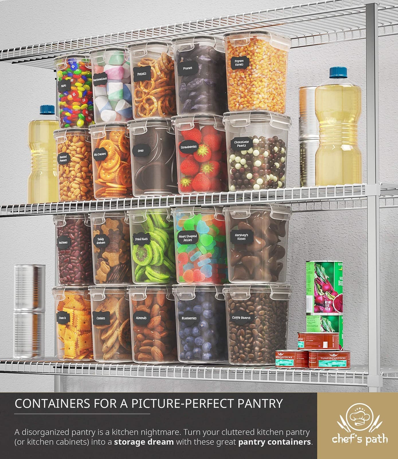 Contenedores herméticos de almacenamiento de alimentos con tapas para cocina NEW 5