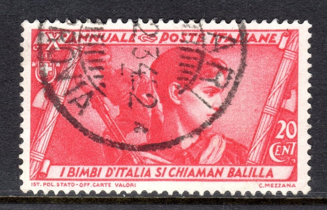 Italy Scott # 293 VF Used 1932 20 C 10th Ann Fascist Gov and March on Rome #2