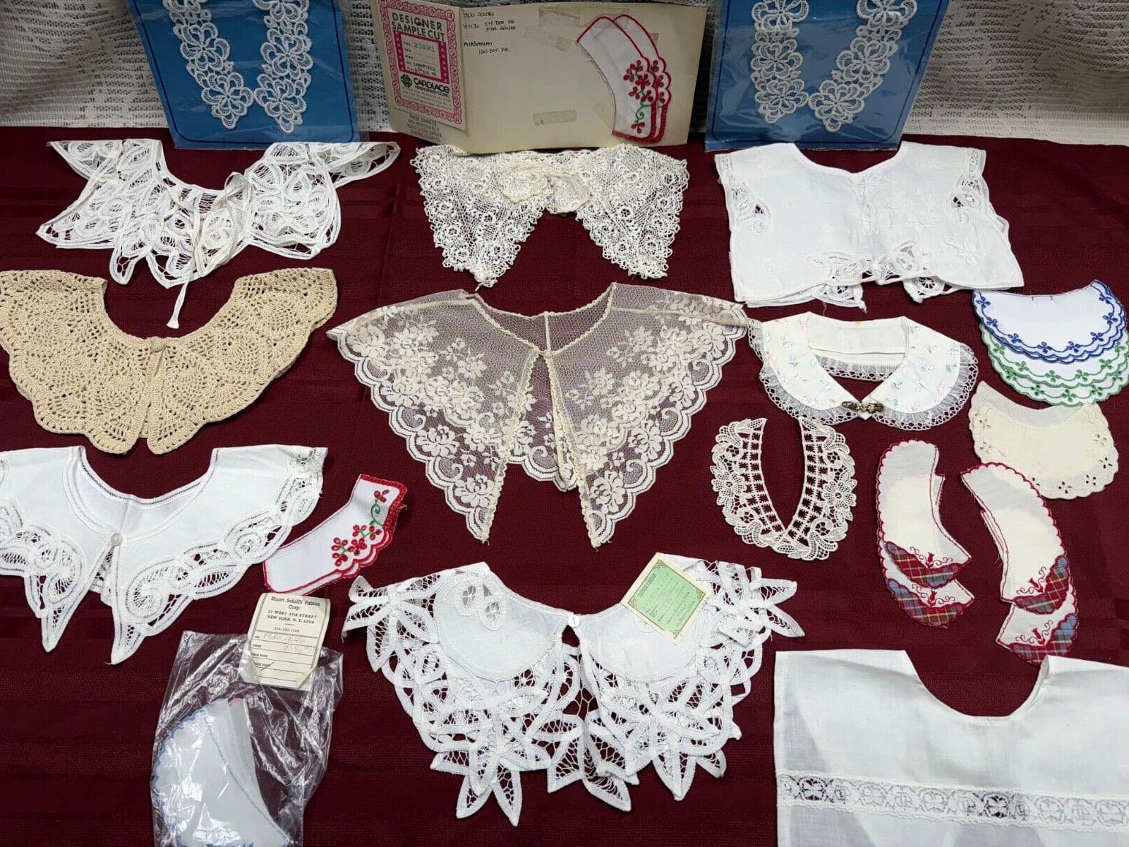 Huge Vtg Lot 49 Collars Crochet Handmade Lace Girls Children White Beige Black 2