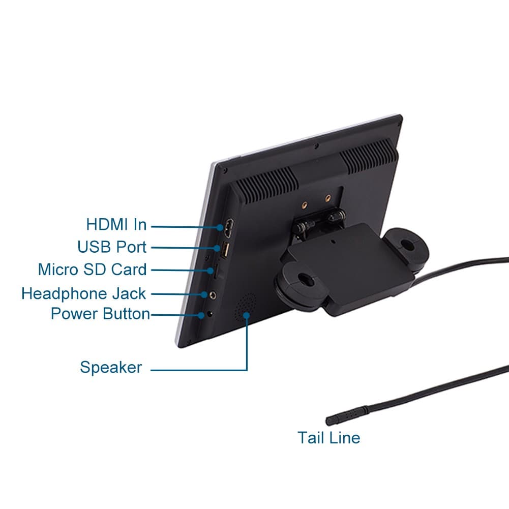 9" Black Car Headrest Android Monitor Back Seat Touch Screen w/ USB Bluetooth FM 2