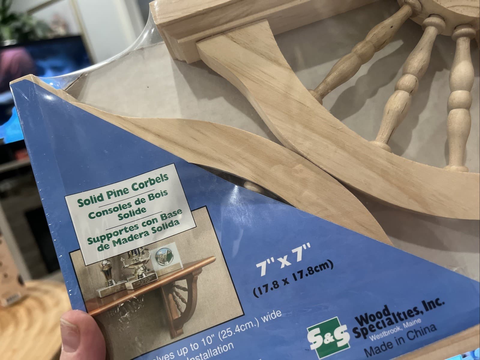 Wood Specialties Solid Pine Wood Corbels 7"x7" Shevles up to 10" NEW IN PKG 6