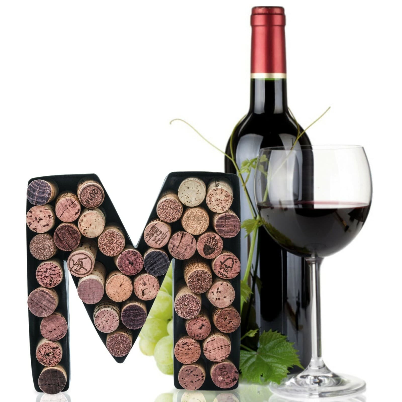Made Easy Kit Metal Letter Wine Cork Keepsake Holder Monogram w/Wall Mount Kit 5
