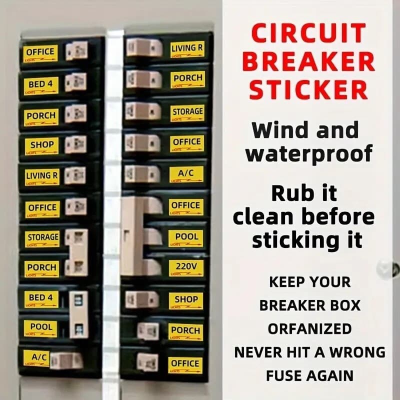 1-set 129pcs Circuit Breaker Box Labels, Conspicuous Identification Weatherproof 5