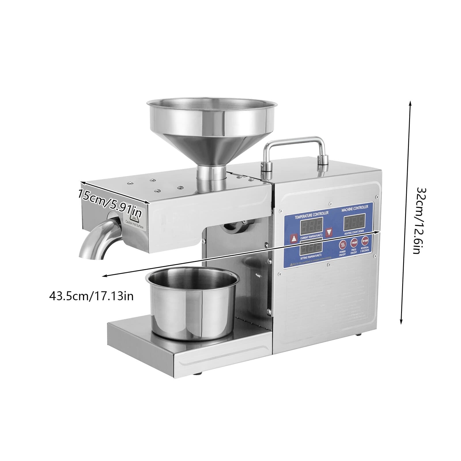 Automatic Oil Press Machine Cold&Hot Press 820W Adjustable Temperature Low Noise 5