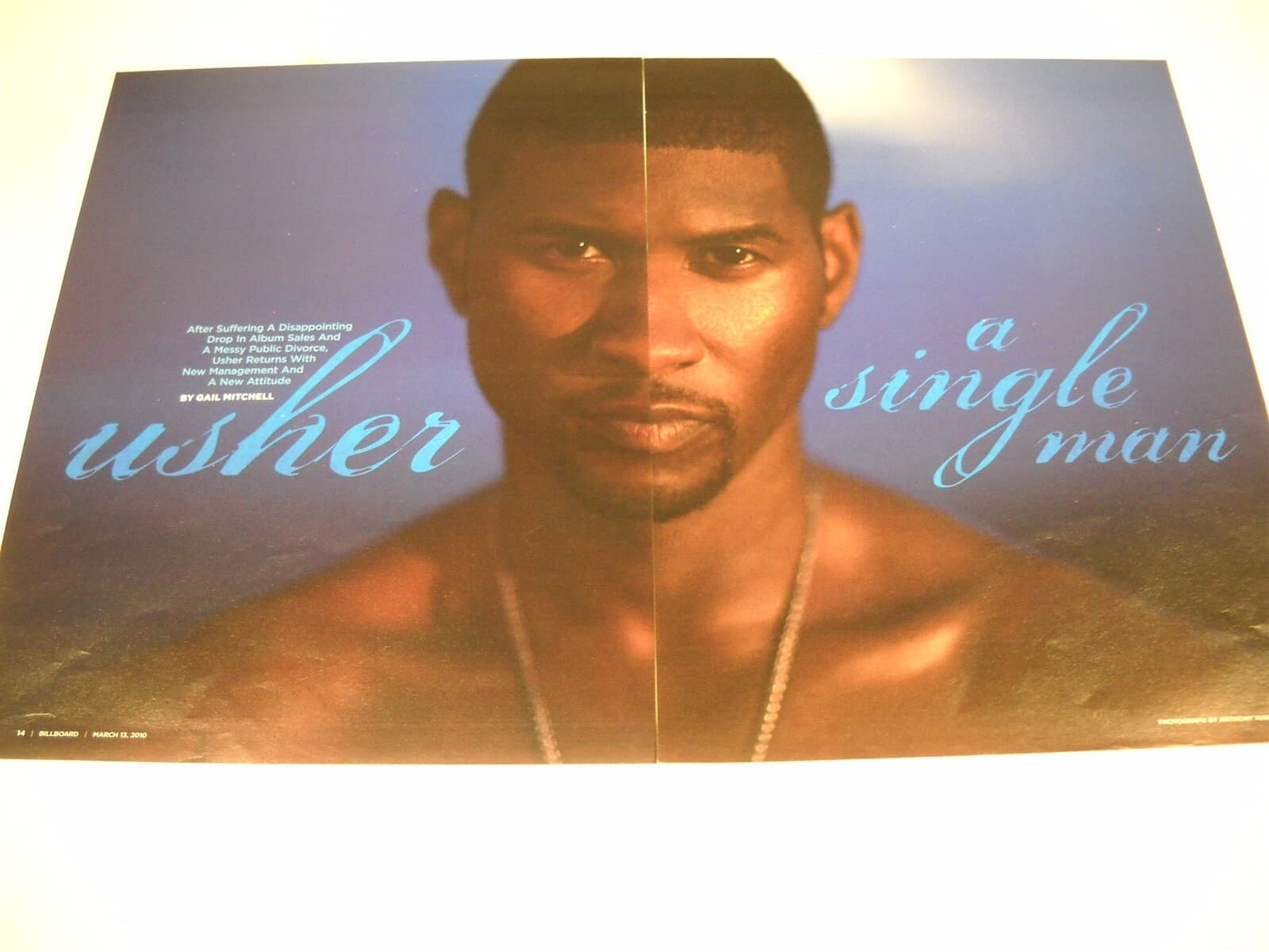 USHER is a SINGLE MAN original 2-piece 2010 PROMO DISPLAY AD