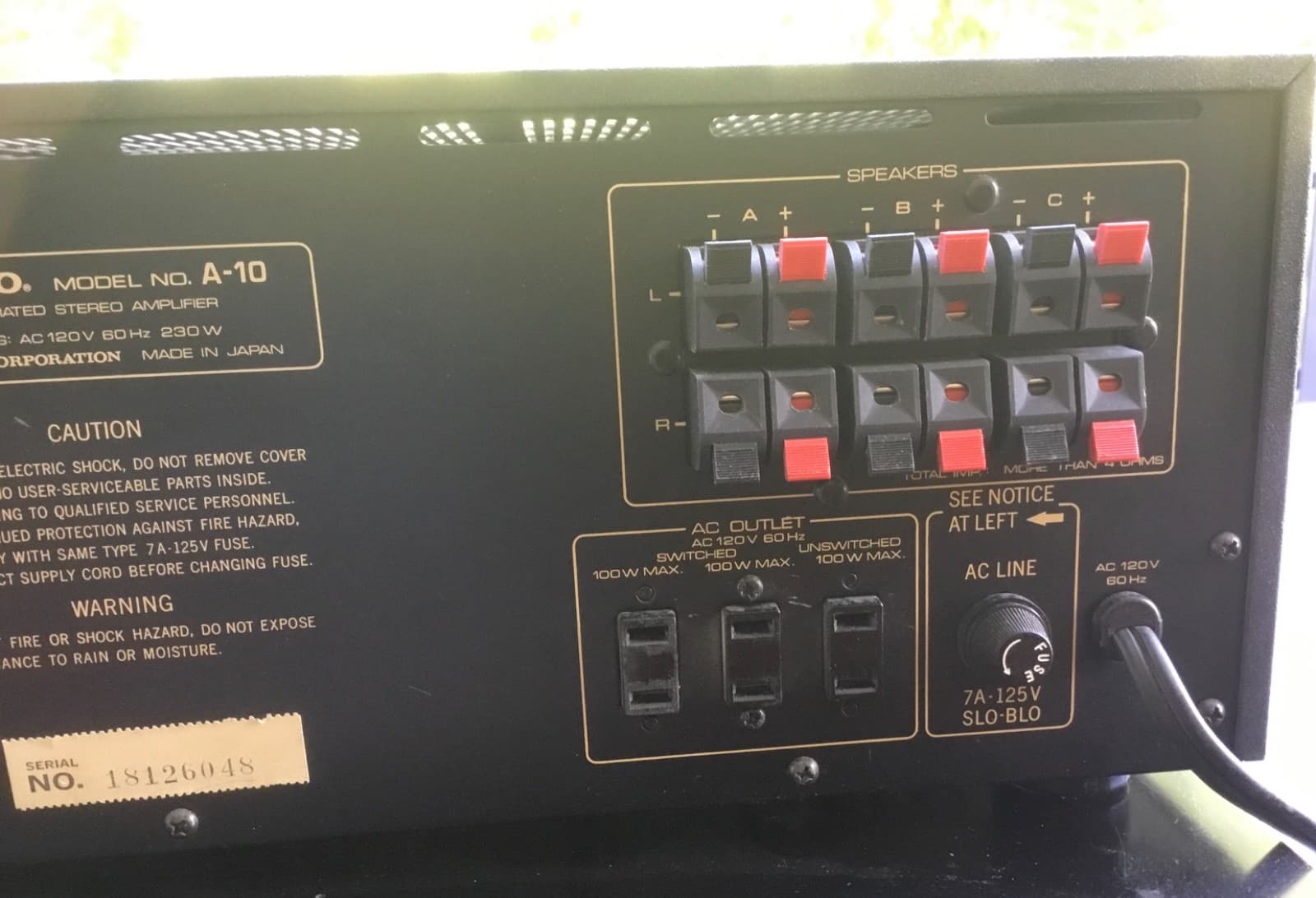 Very Nice Onkyo A-10 Stereo Integrated Amplifier. 3