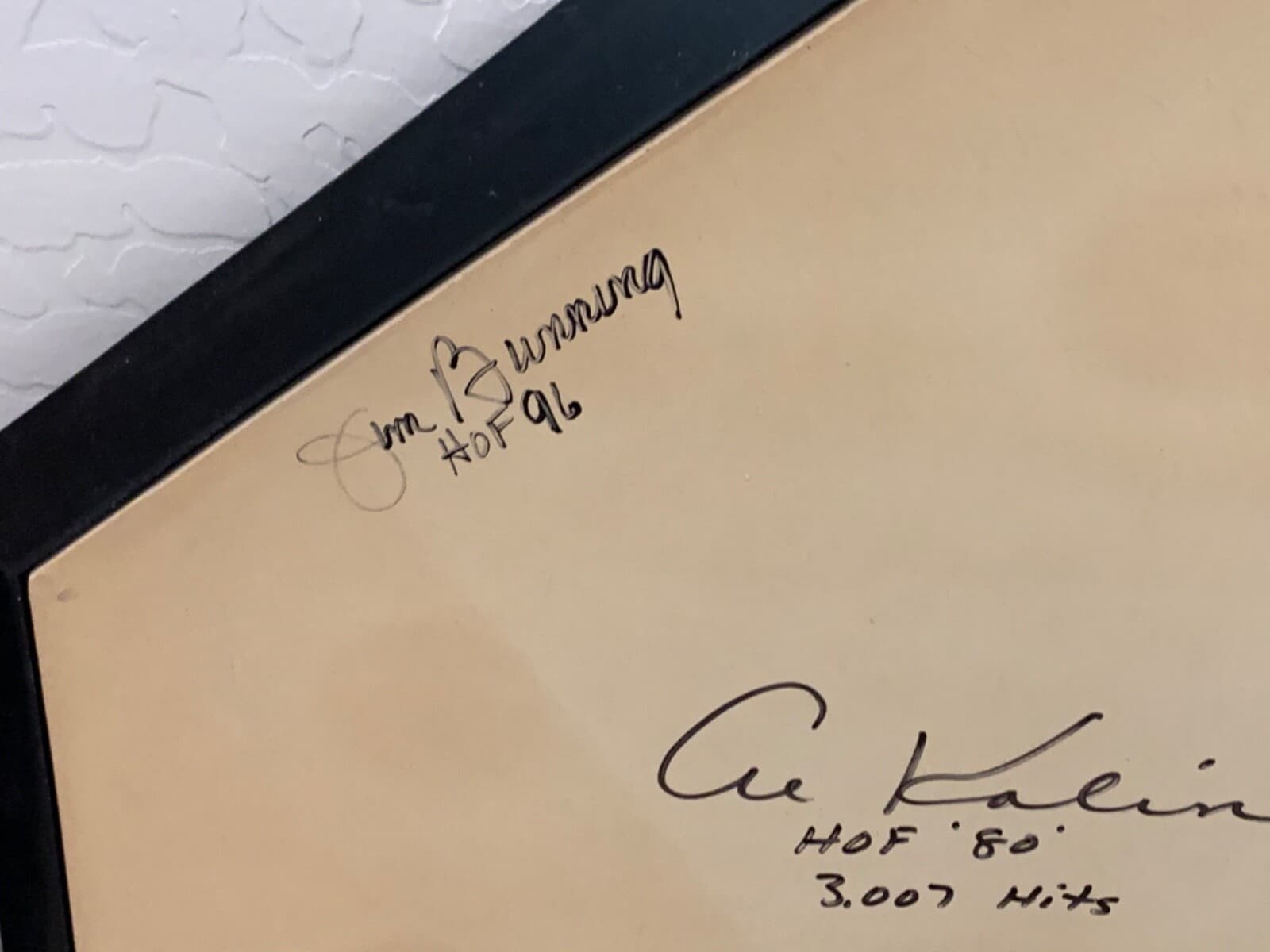 DUAL SIGNED TIGERS LEGENDS AL KALINE and JIM BUNNING RAWLINGS HOME PLATE!! 3