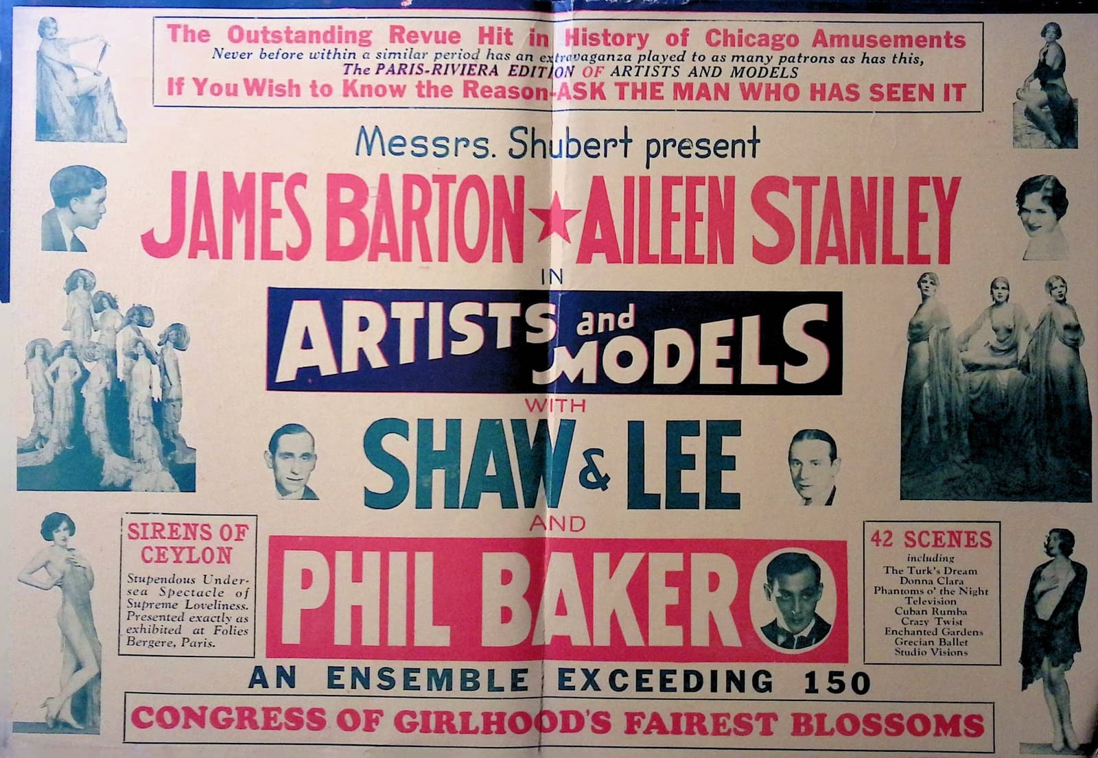 Vintage Messrs. Shubert Present Artists and Models Paris Riviera Ed. 1930  2