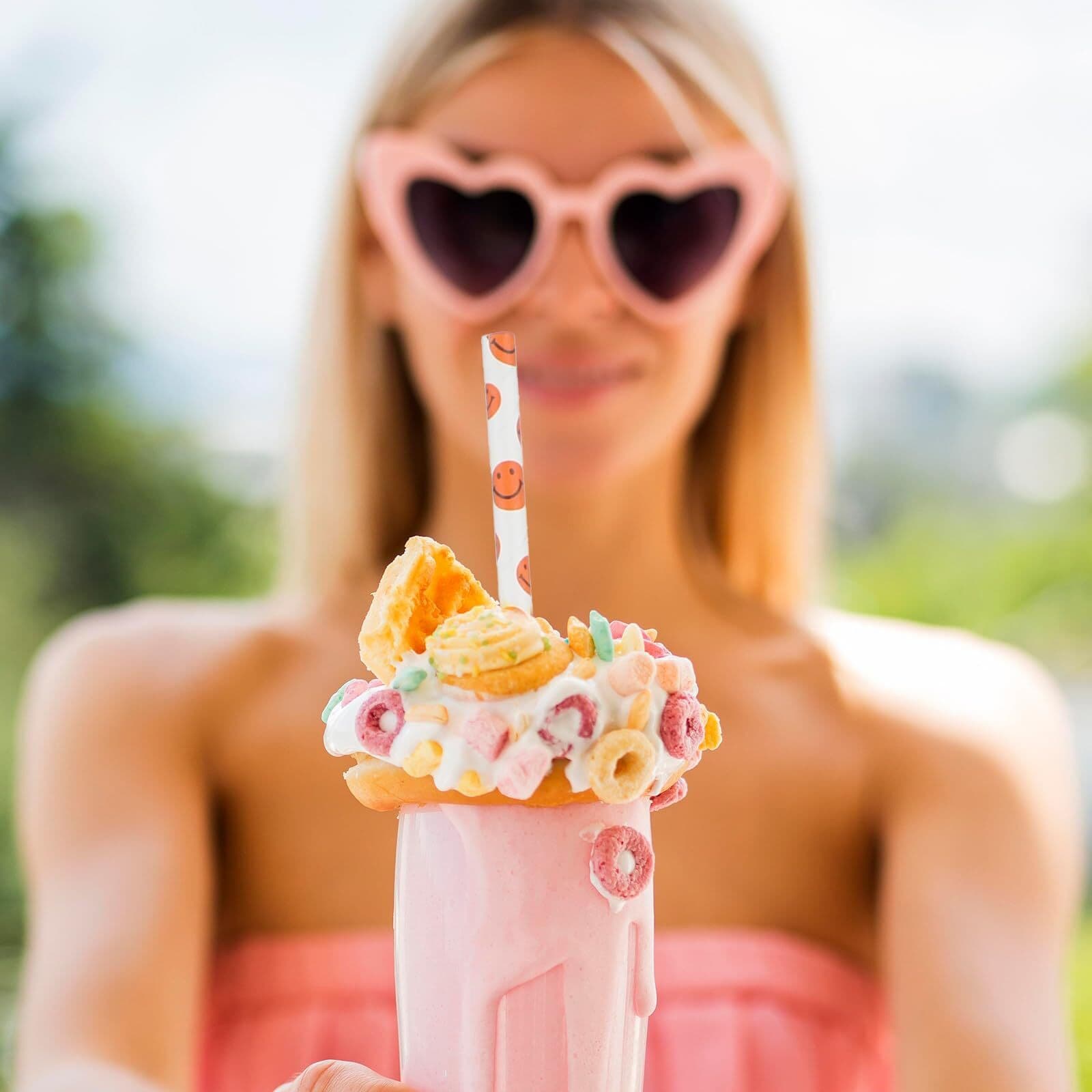 Palitos de algodón de azúcar de 13,77 pulgadas, pajitas de papel colores al azar 3