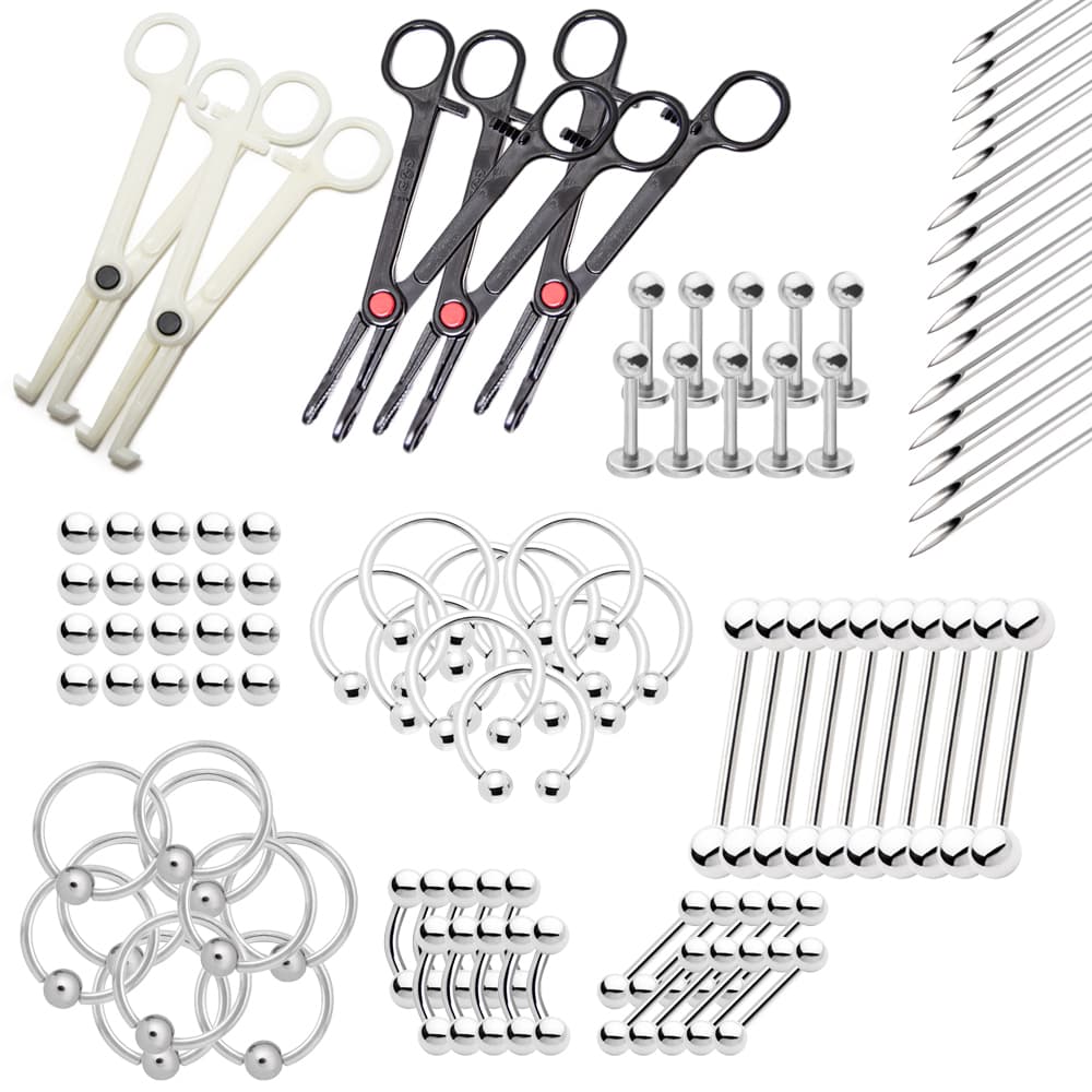 Wholesale Body Piercing Kit All included 100pc. Verity of sizes