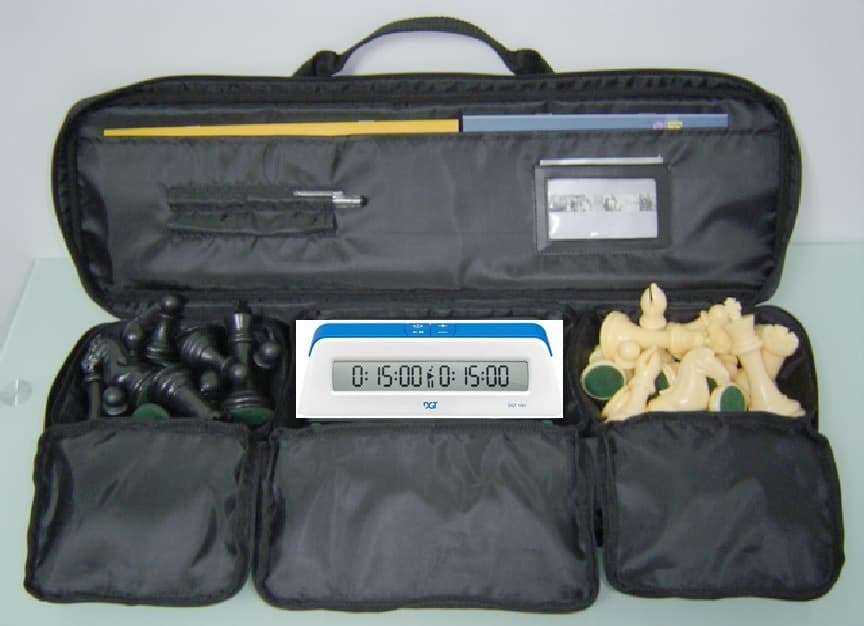 XXX CHESS PIECES BOARD BAG DIGITAL 1001 DGT 1001 CLOCK TIMER SET
