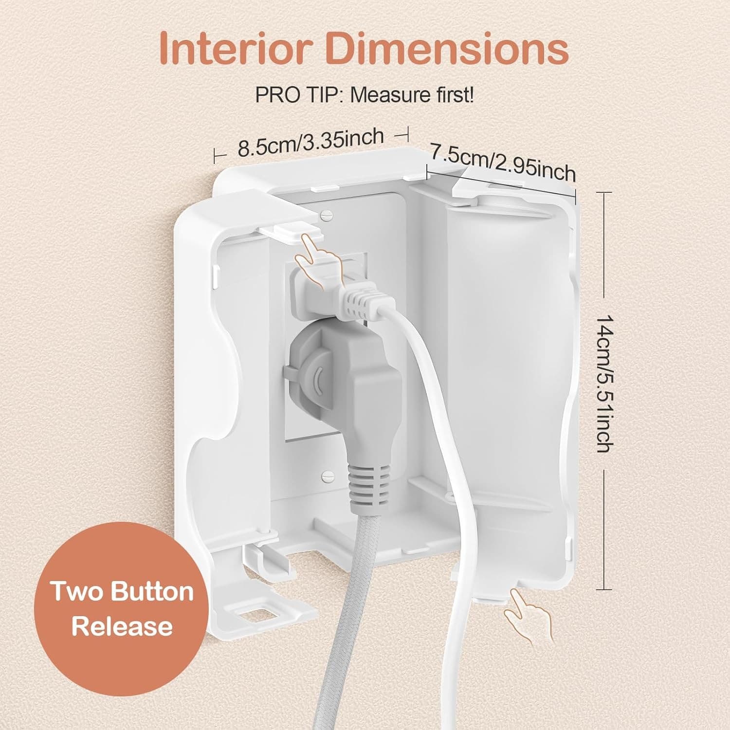 Child Proof Outlet Cover, Double Lock System, Duplex & 1 Pack, White  2
