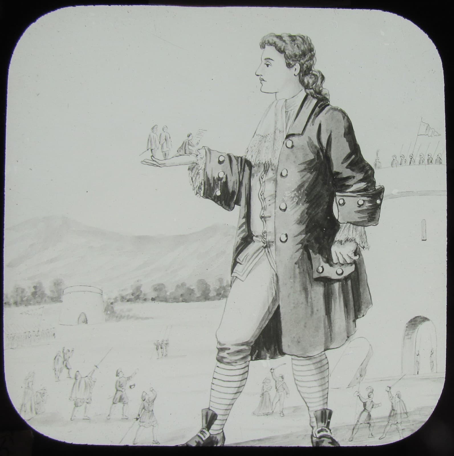 Glass Magic Lantern Slide GULLIVERS TRAVELS NO8 OF SET 2 C1890 FAIRY TALE .. L17