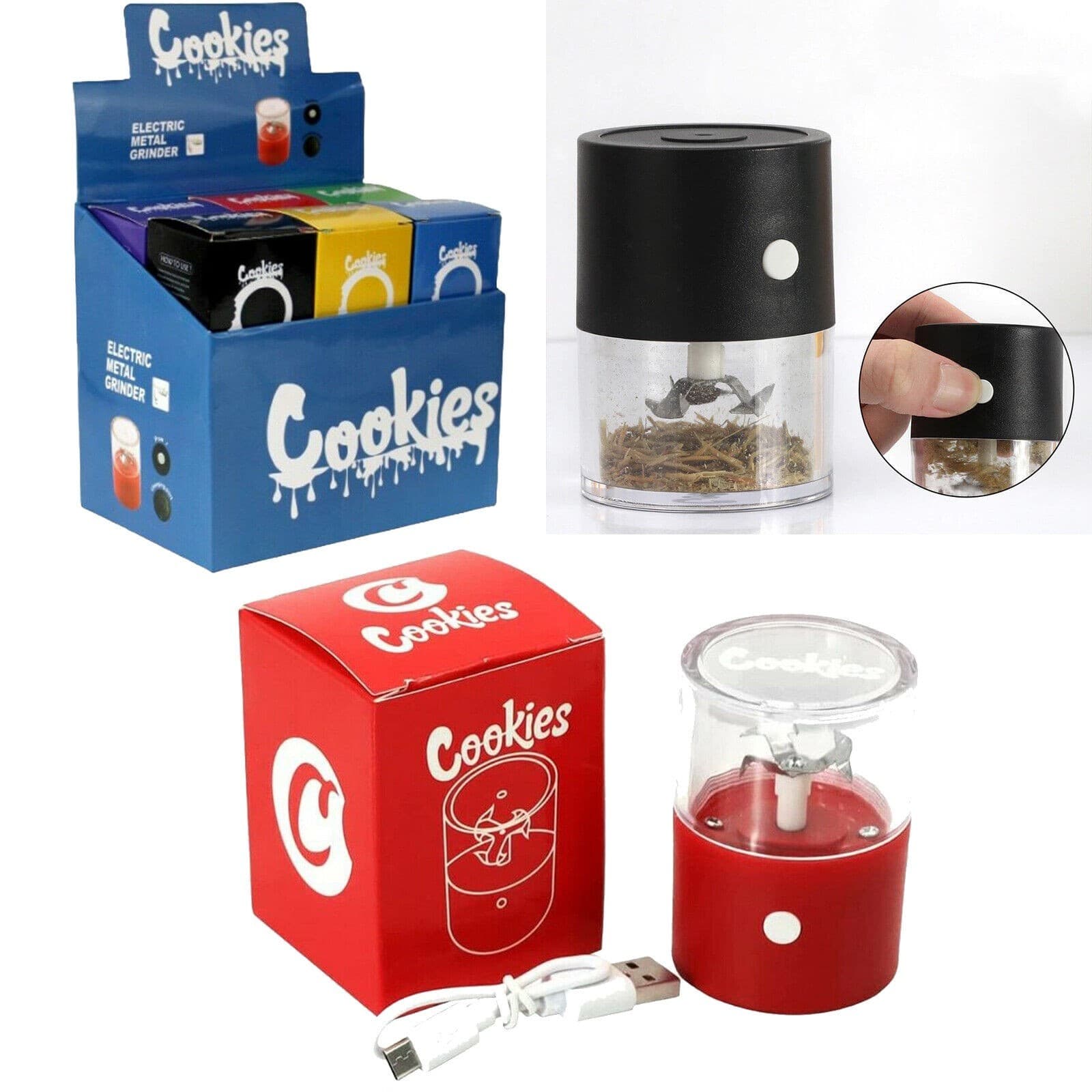 Electric Auto Grinder for  Herb & Garlic Grinding Rchargeable USB Red Grinder 3