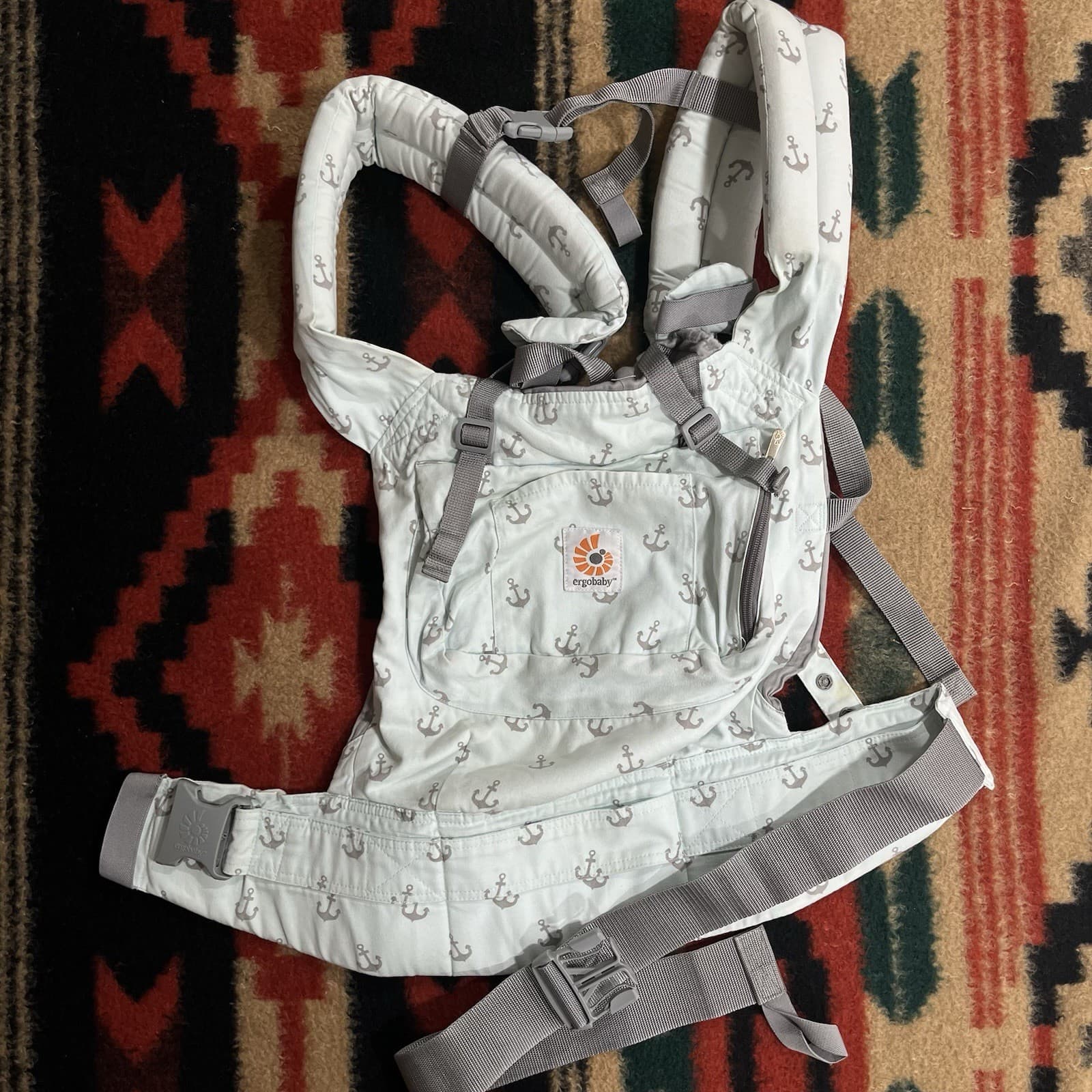 ERGO baby Original Collection Baby Carrier Green Gray Anchors Good For Daddy Too