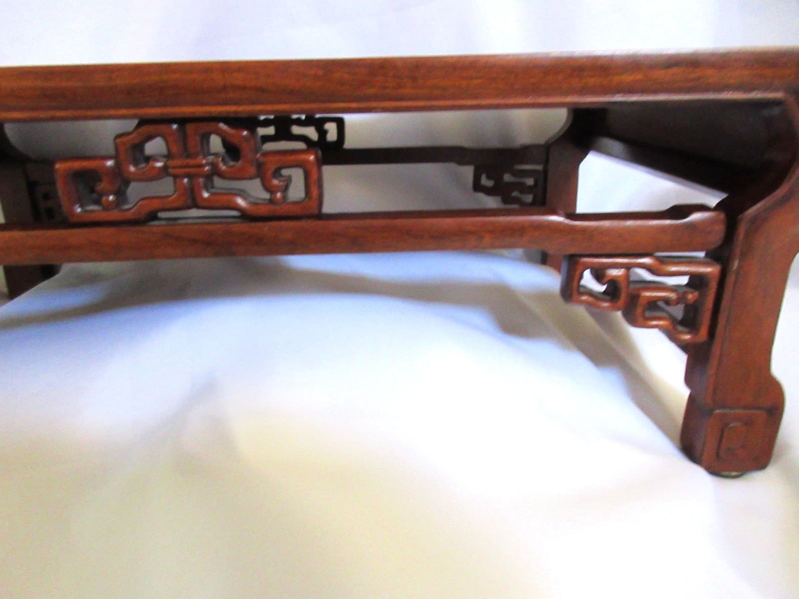 Vintage Chinese Rosewood Hongmu Hardwood Carved Bonsai Display Stand 18 x 10 EUC 3