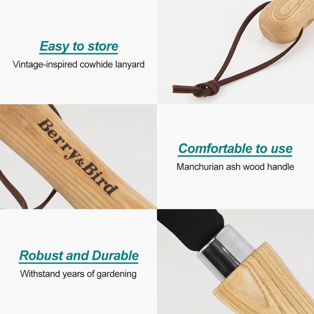 Berry&Bird Grass Sickle W/ Sawtooth Garden SK5 Carbon Steel Blade Sickle Knife 4