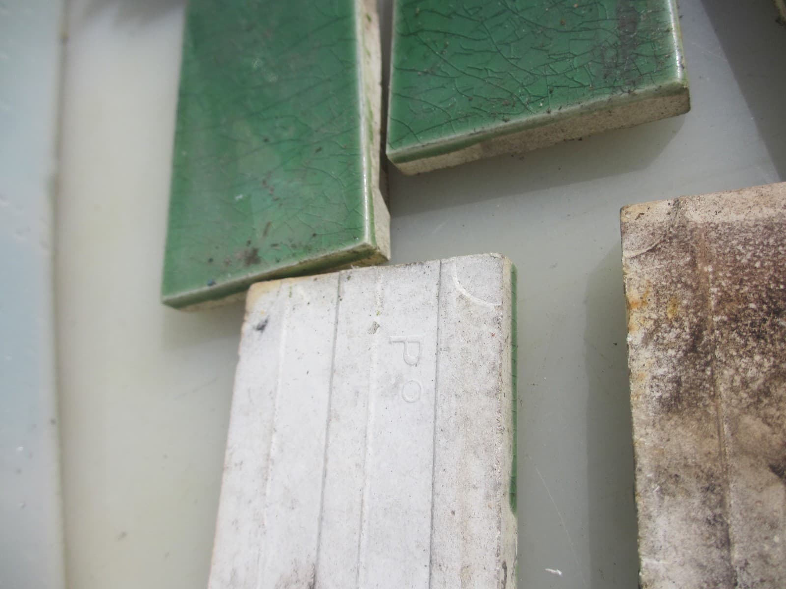 Vintage Ceramic Border Tile Old Tiles Antique Green 4.25"x2.1/8" - £3each 6