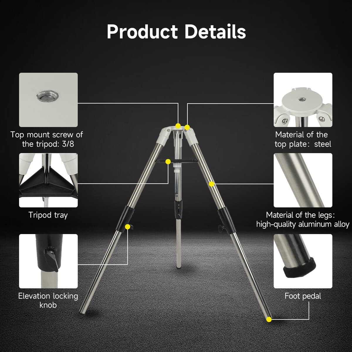 SVBONY SV225 Alt-Azimuth AZ Telescope Mount + Aluminum Tripod Sturdy Extendable 5