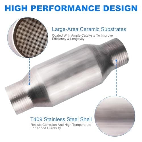 2.5 Inch Catalytic Converter 1 Pcs High Flow Universal Catalytic 2.5 inch 3