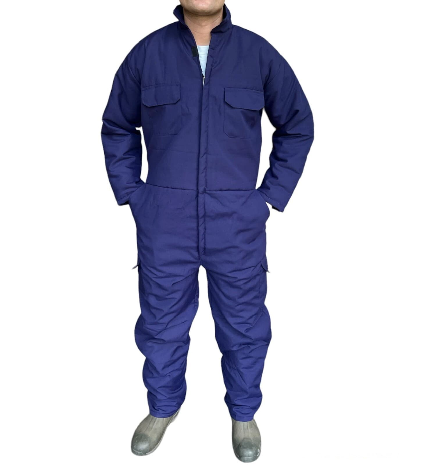 Mens Insulated Quilted Padded Coveralls Workwear Thermal Overalls Boilersuit 5