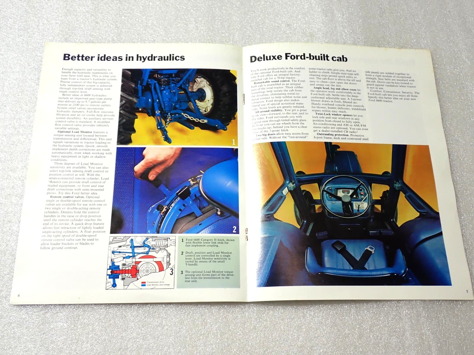 1970'S Ford 6600 Tractor Original Color Sales Brochure MINT 3