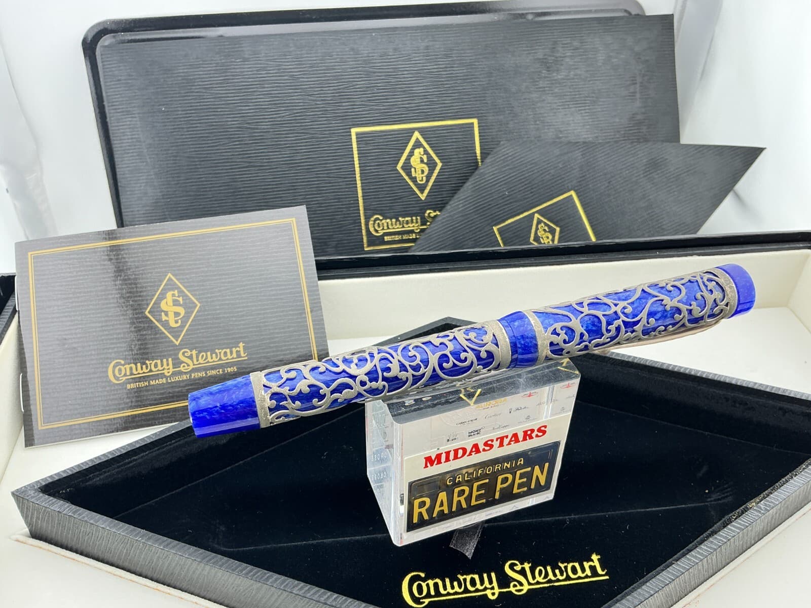 Conway Stewart Chatsworth HENRY SIMPOLE STERLING SILVER BLUE Fountain Pen LE7/25 6