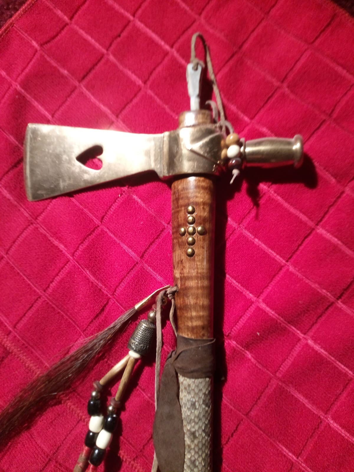 Massive !! 24.5 Inch Long ,Brass Peace Pipe Tomahawk  4