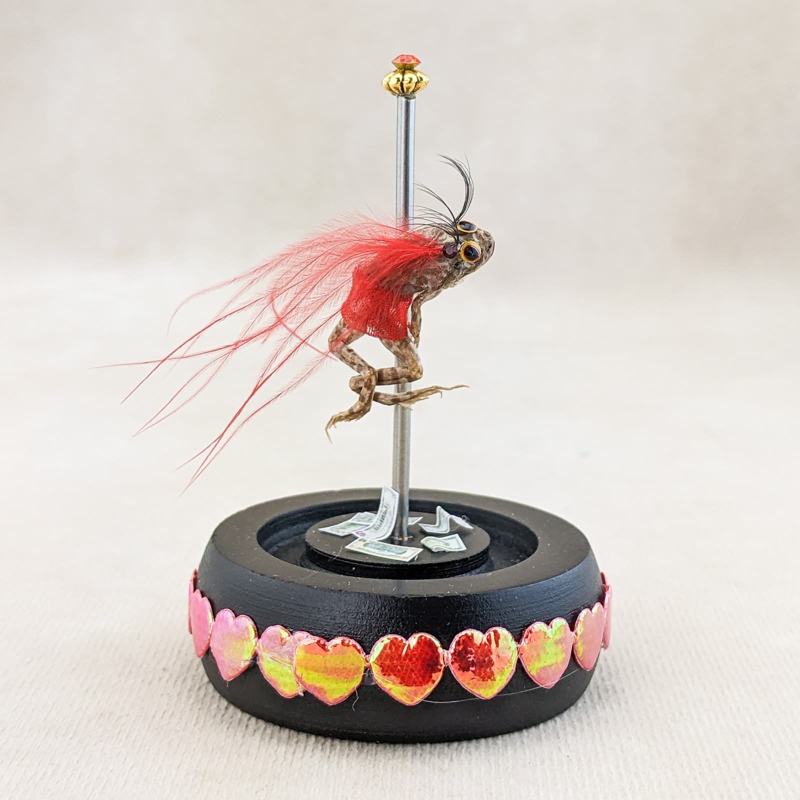 Stripper Leopard Frog Glass Dome Taxidermy Specimen Oddity Curiosities gift 6