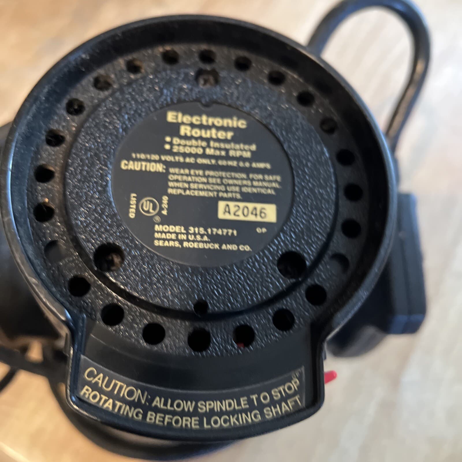 Craftsman 315.174771 Electronic Router 25000 MAX RPM 5