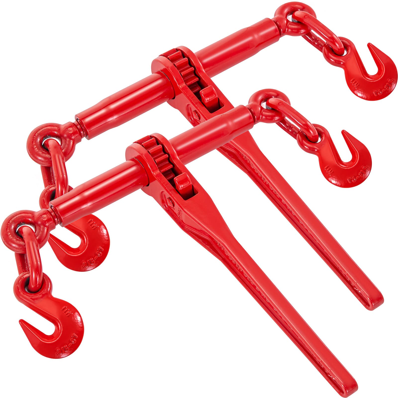 2 Pack Ratchet Binder 3/8"- 1/2" Tie Down Chain Load Binders for Securing